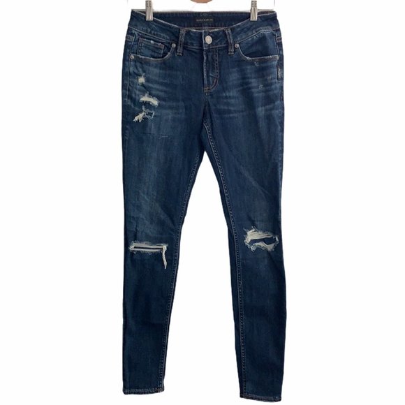 Silver Suki Skinny Jeans Size 26 - Picture 4 of 8